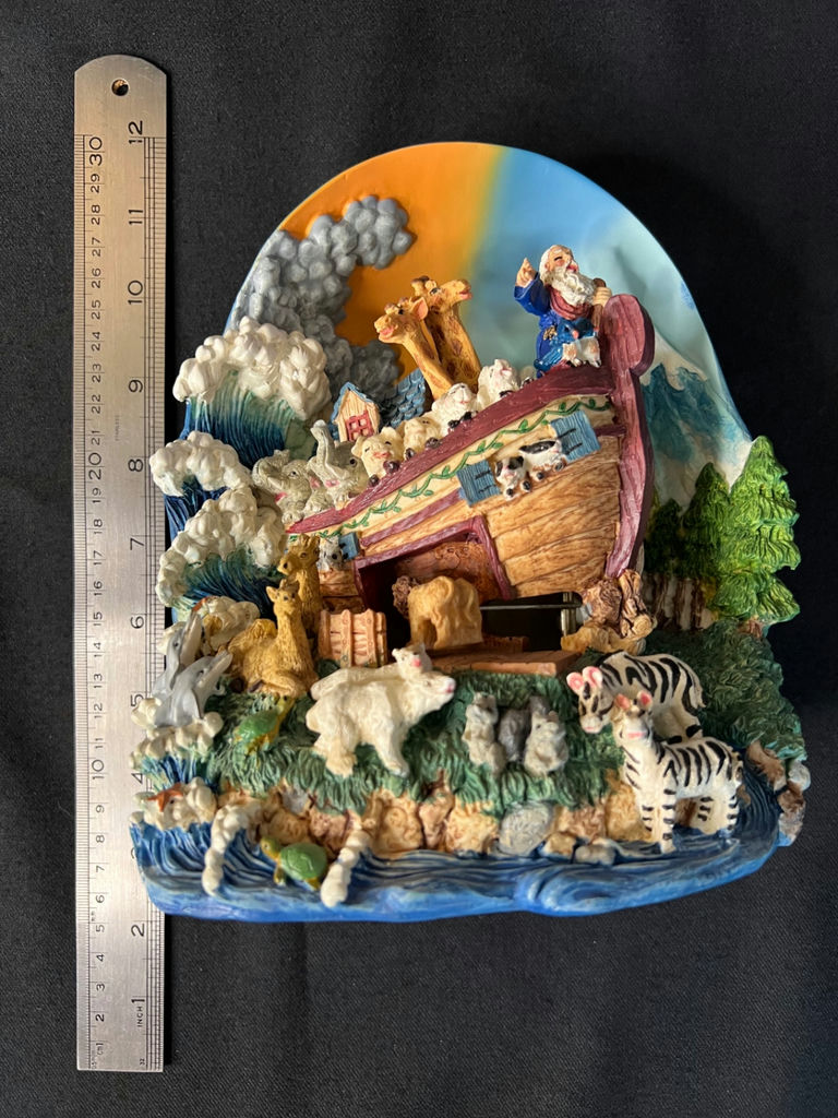 Noah's Ark Diorama on Music Box Pedestal and Musical Nativity Scene in Book - image 8 of 18
