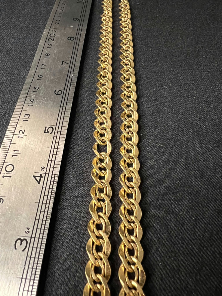 One gold-tone curb-link chain necklace with loose link - image 3 of 5