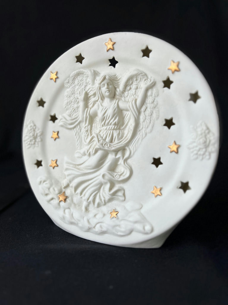 Mid-century, California Pottery mini pitcher with bowl and decorative angel relief plaque - image 8 of 9