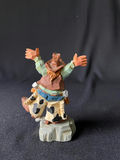 Colorful flower sculpture with hummingbird and cowboy figurine - thumbnail 7 of 11