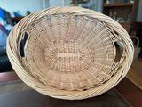 Vintage wicker basket with handle, vintage wicker laundry basket and painted farm tote - thumbnail 7 of 23