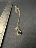 Silver-toned necklace with iridescent round pendant and 'BFF' charm - thumbnail 1 of 6