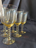 Vintage Amber-tinted stemmed wine and coupe glasses - thumbnail 4 of 10