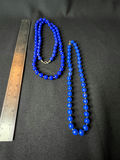 Beaded necklace collection in blue, black and gold tones - thumbnail 4 of 12