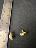 Three pairs of earrings: red enamel studs, color‑enamel hoops, and gold-tone pearl studs - thumbnail 6 of 9