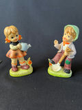 Vintage Hummel-Style hand-painted figurines and ceramic angel figurines - thumbnail 1 of 12