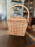 Oval handwoven wicker basket with handle and small wicker basket - thumbnail 2 of 14