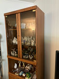 Vintage wood display cabinet and metal book shelf  - thumbnail 1 of 6