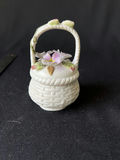 Vintage Wedgewood "Blue Delphi" lidded Coffeepot, Decorative porcelain basket, ceramic dish, ceramic elephant creamer pitcher - thumbnail 4 of 10