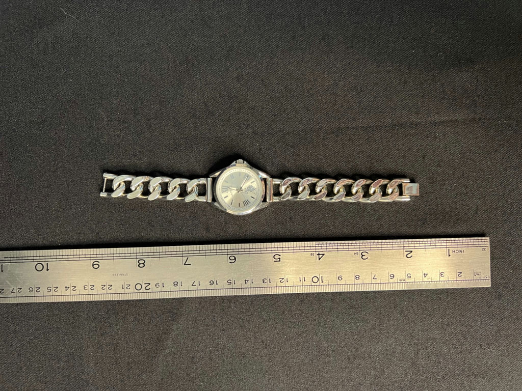 Silver wristwatch with chain-link bracelet and gold-tone adjustable necklace - image 3 of 9