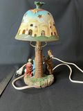 Decorative palm-tree lamp with nativity scene shade and Lenox dolphin figurine - thumbnail 2 of 11