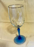 Set of 6 Vintage Lennox Swag Drape Cobalt Blue Stemmed Crystal Wine Glasses - thumbnail 3 of 5
