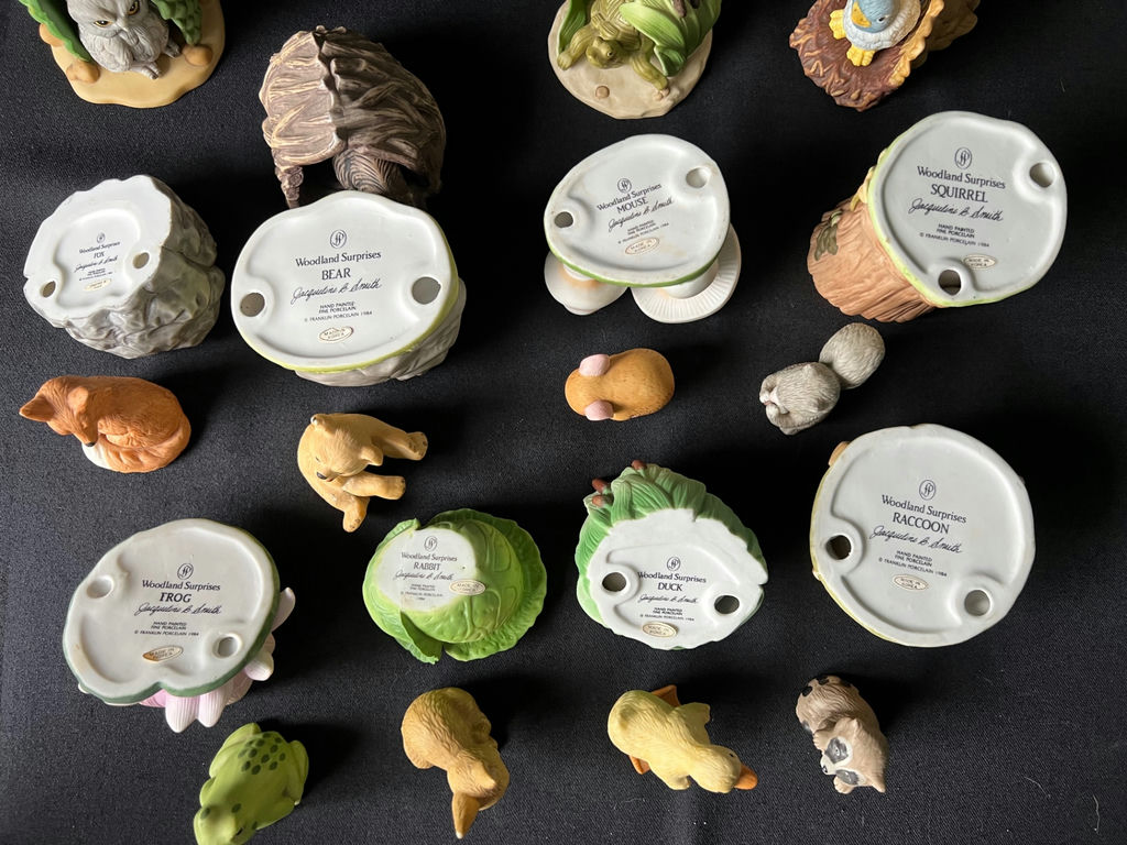 Vintage Franklin Mint "Woodland Surprises" full set of 12 animal figurines - image 3 of 9