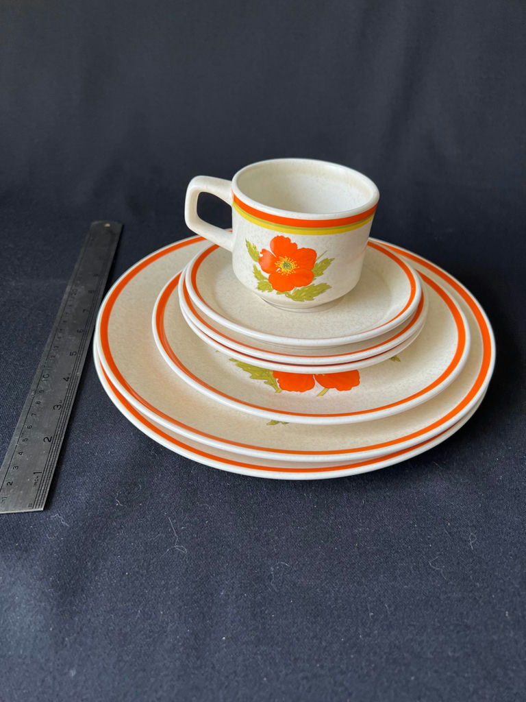 Vintage 1970's Lenox Fire Flower and Home Ceramic Dinnerware - image 1 of 6