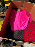 Assorted vintage fabrics and textiles: floral, plaid, satin, lycra, suede, lace - thumbnail 10 of 14