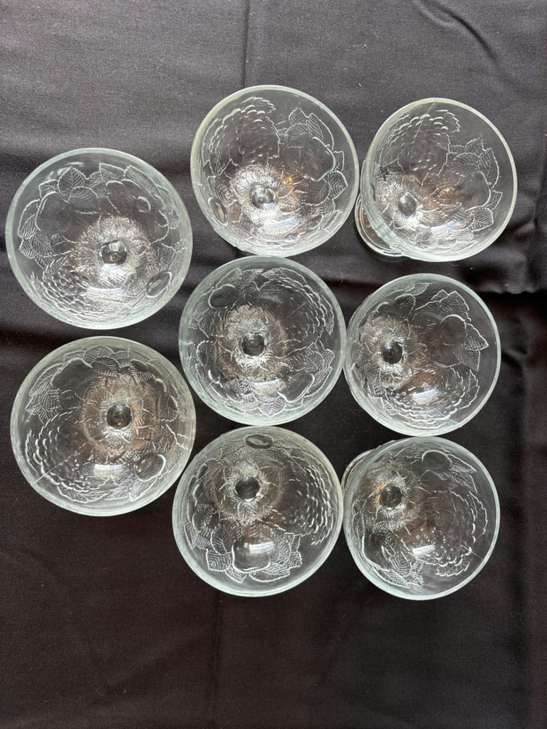 Eight grape-embossed coupe glasses - image 1 of 4