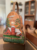 Vintage wicker basket with handle, vintage wicker laundry basket and painted farm tote - thumbnail 11 of 23