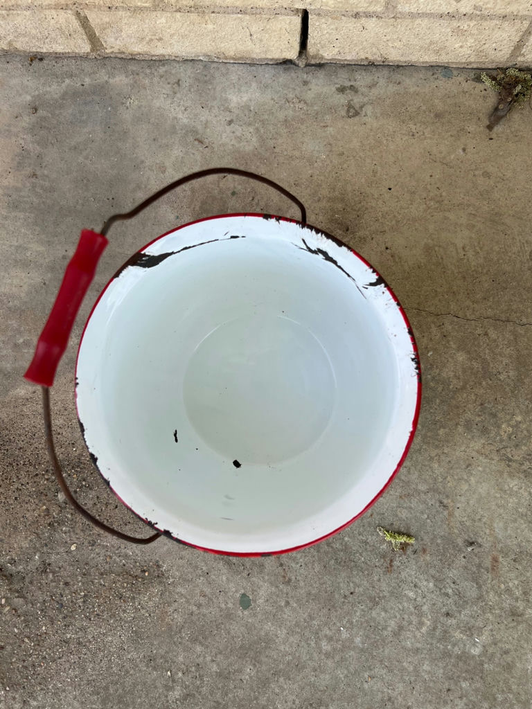 Antique metal bait buckets and enameled pot - image 11 of 19