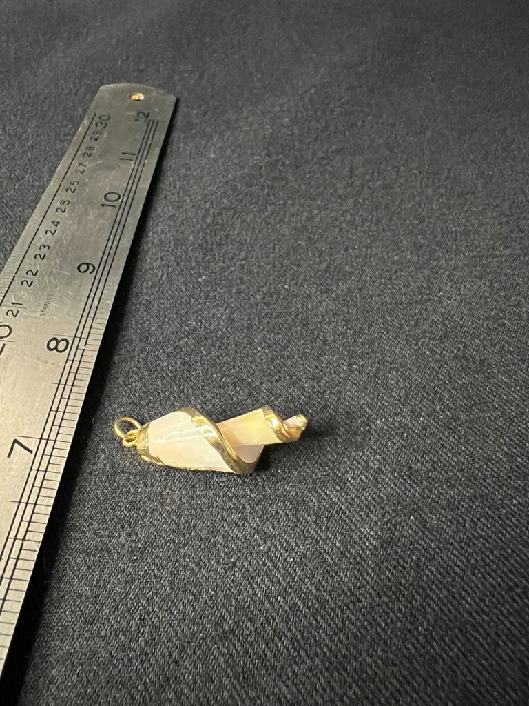 Gold-tone shell pendants and pearl-accent leaf brooch - image 4 of 9