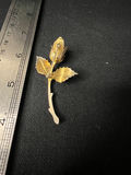 Vintage gold-tone cross pendant, filigree flower brooch, and rosebud pin - thumbnail 10 of 12