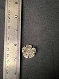 Vintage gold-tone cross pendant, filigree flower brooch, and rosebud pin - thumbnail 7 of 12