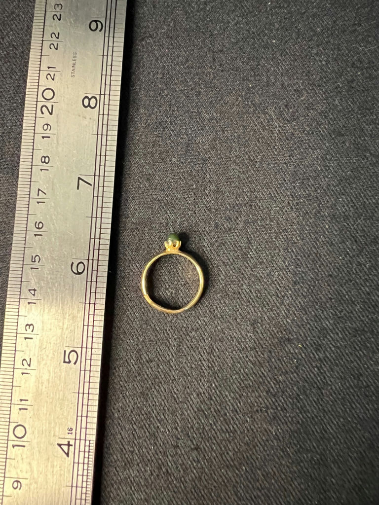 Vintage Ivory heart pendant, duck charm ring, and green-bead ring - image 10 of 11