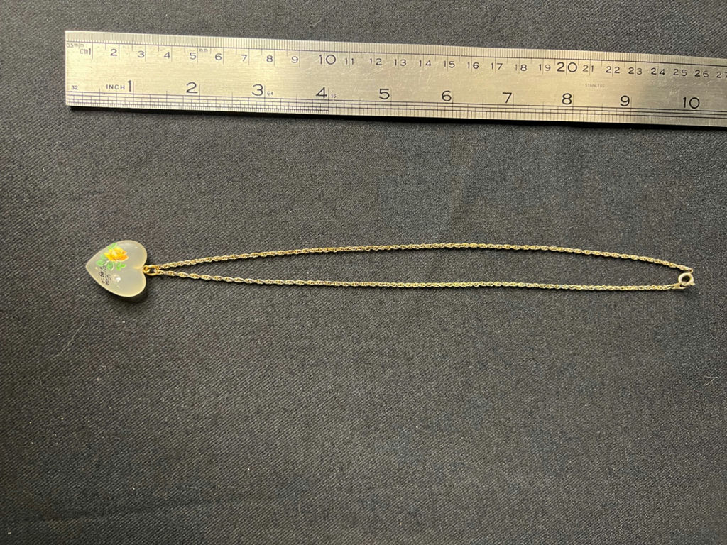 Three Gold-tone necklaces one with heart pendant with Yellow Rose - image 7 of 13