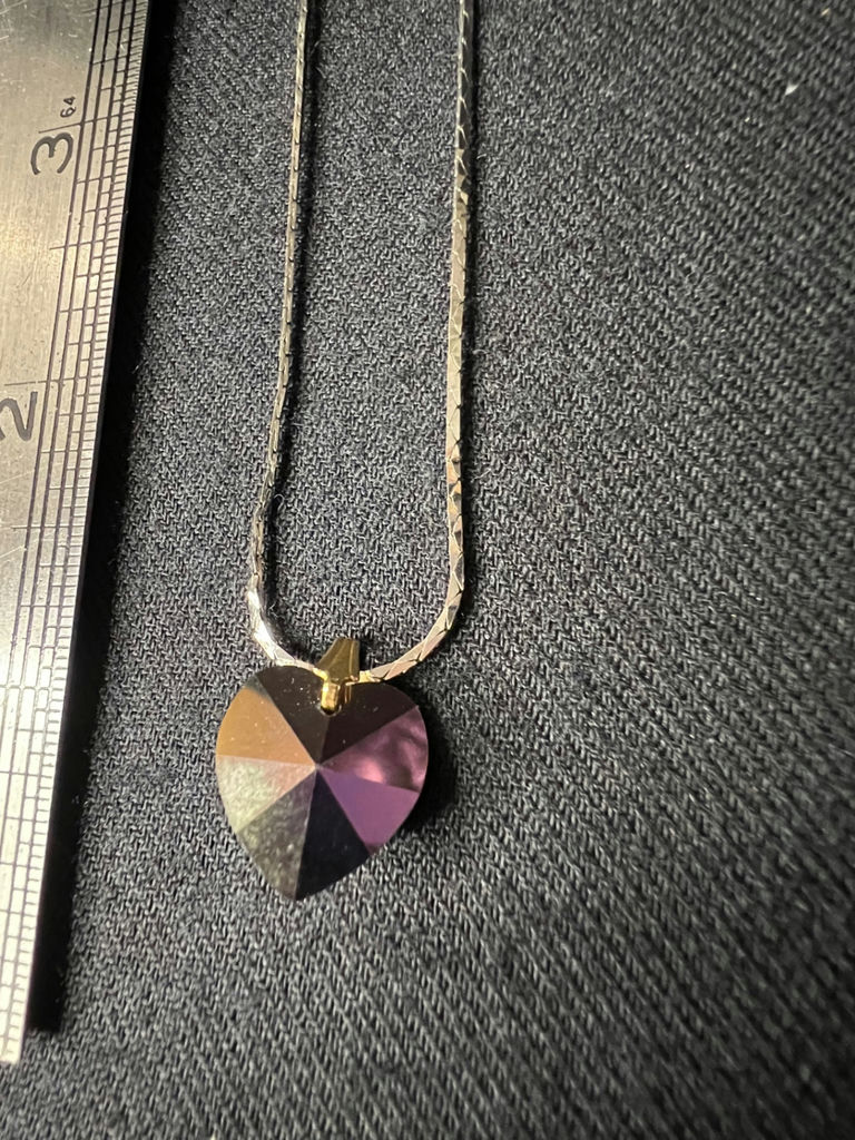 Two-tone pendant necklace set with purple heart and decorative charms - image 5 of 10