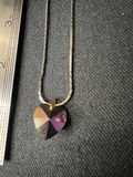 Two-tone pendant necklace set with purple heart and decorative charms - thumbnail 5 of 10