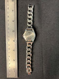 Silver wristwatch with chain-link bracelet and gold-tone adjustable necklace - thumbnail 2 of 9