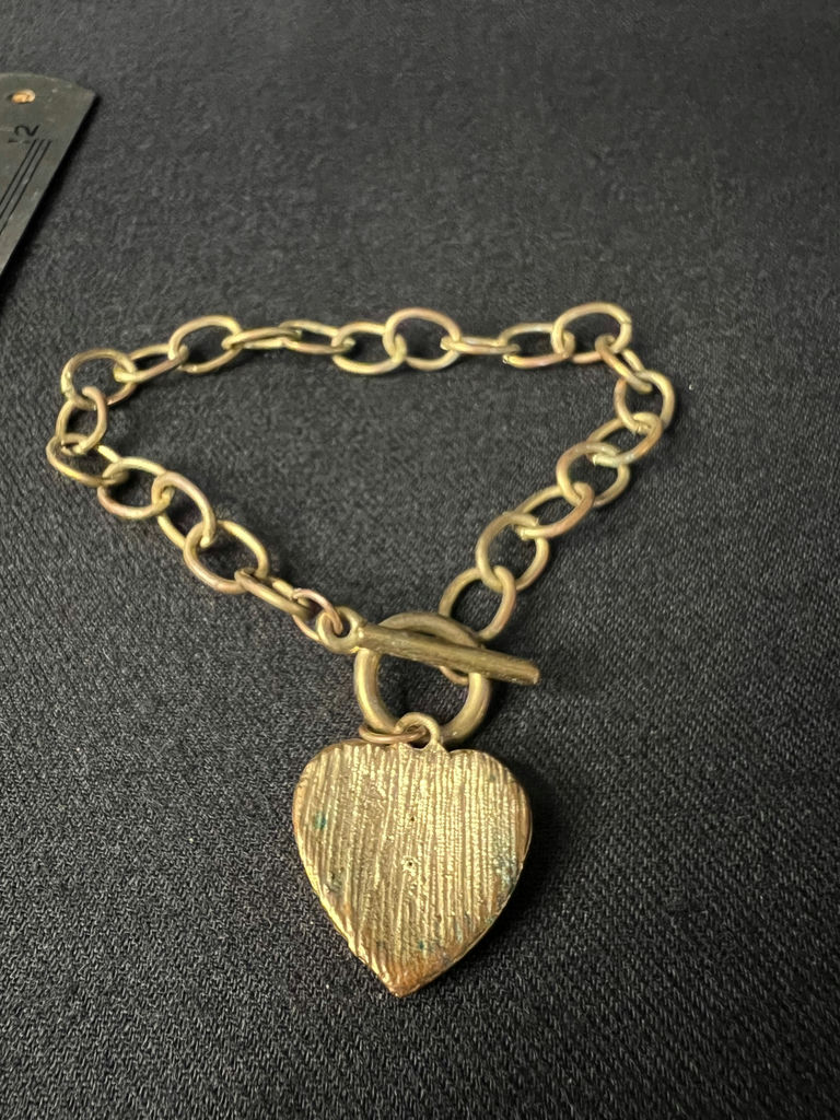 Gold-tone bracelet with pavé heart charm - image 4 of 4