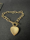 Gold-tone bracelet with pavé heart charm - thumbnail 4 of 4