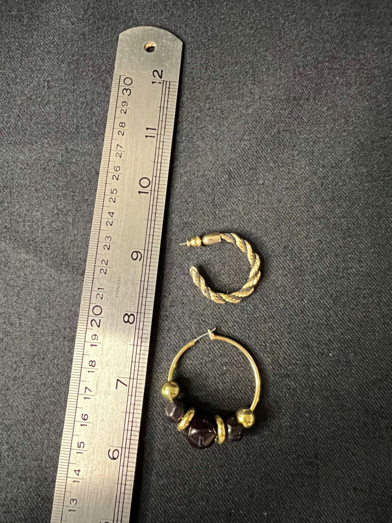 Gold-tone jewelry collection with deer charm and beaded hoops - image 9 of 12