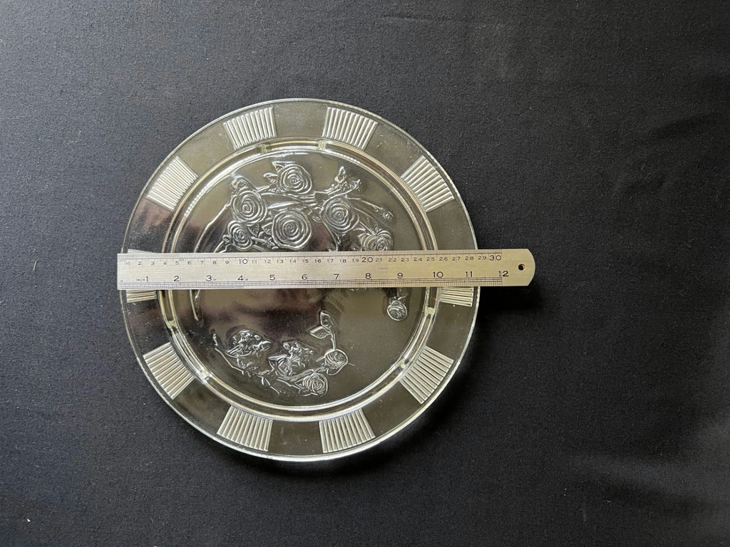 Vintage Crystal cut-glass lidded candy dish and decorative plate - image 7 of 9