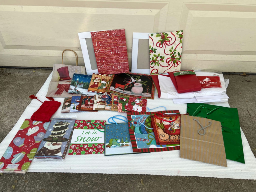 Assorted Christmas Gift Wrap, Bags, Tissue, and Greeting Cards - image 1 of 10