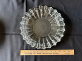 Ribbed Clear Crystal Bowl with Gold Rim, Glass platter, and Metal Steamer Insert - thumbnail 3 of 4