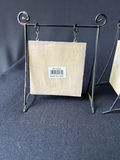 Floral embossed ceramic tiles on metal display stands, sculpted ceramic yellow rose - thumbnail 5 of 13