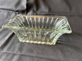 Rectangular ribbed glass dish and round scalloped glass dish - thumbnail 1 of 7