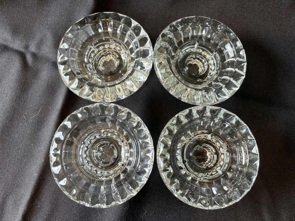 Crystal cake stand with matching dome, crystal candle holders and diamond cut salt and pepper shaker bottles - image 7 of 10