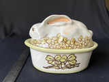 Louisville Stoneware Bunny & Clover covered casserole dish and Vintage, hand-painted Ginger Jar - thumbnail 1 of 5
