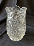 Etched Crystal Glassware: Vase and Pedestal Bowl - thumbnail 1 of 6
