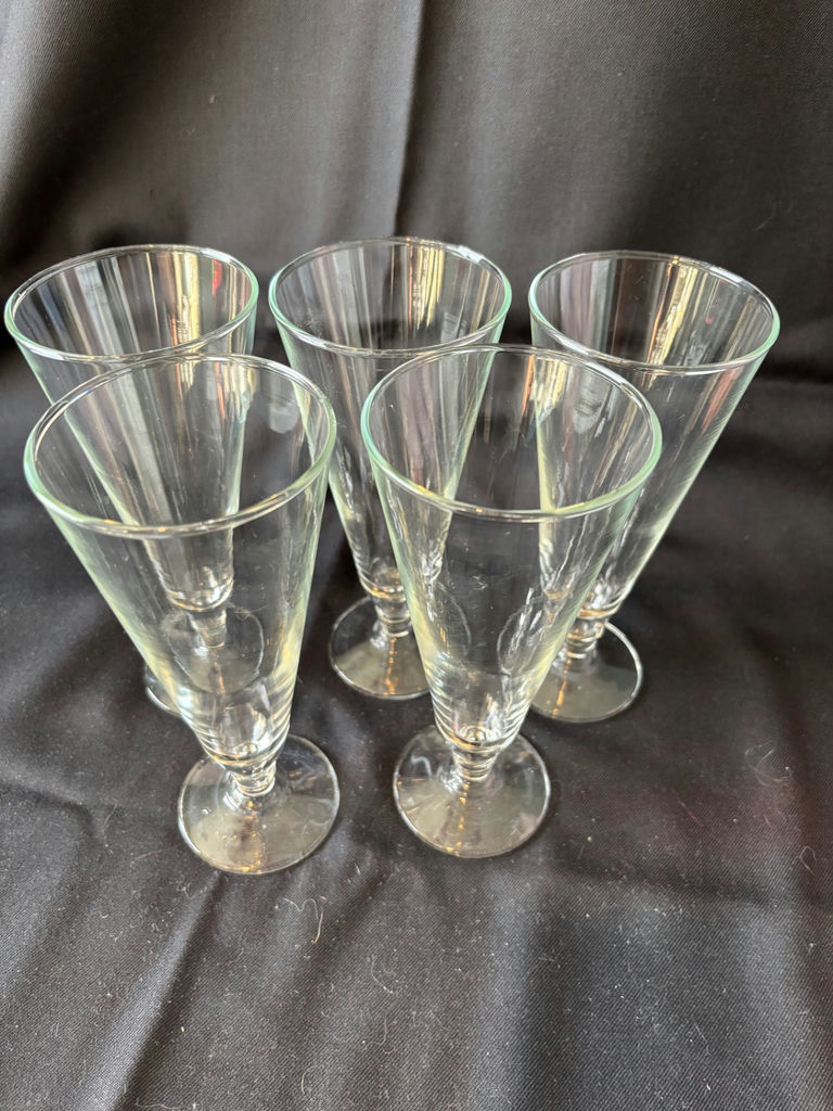 Assorted stemmed glasses and vintage floral porcelain cup with saucer - image 3 of 12