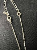 Silver-tone necklace with crystal drop pendant and one pair of shell earrings (blue enamel and gold-tone) - thumbnail 3 of 6