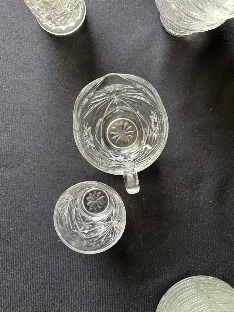 Crystal glassware set with starburst pattern - image 5 of 25