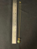 Three necklaces: gold-tone pendant necklace, silver-toned necklace, and multicolor beaded necklace - thumbnail 4 of 11