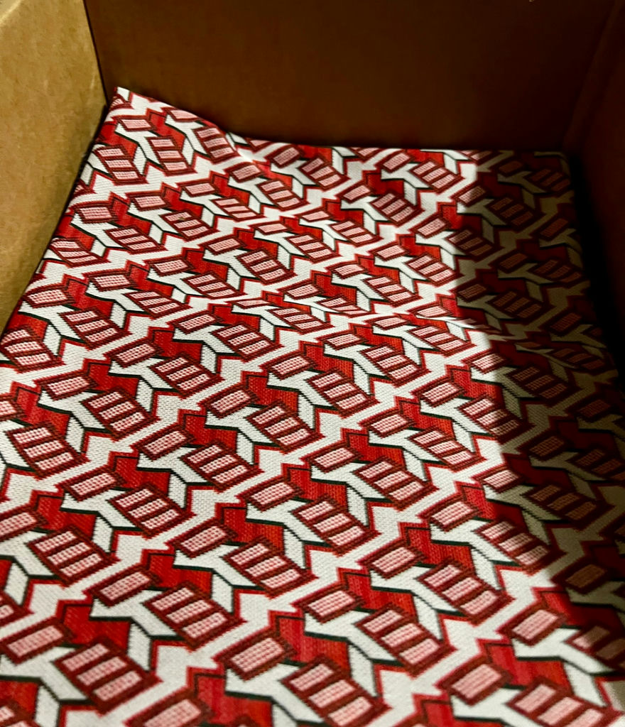Vintage double knit fabrics: geometric, polka dots, stripes, plaid jacquard - image 5 of 11