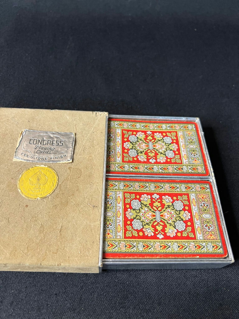 Vintage Congress Cel-U-Tone Card Deck and Vintage Dominoes Sets - image 4 of 11