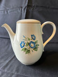 Vintage Wedgewood "Blue Delphi" lidded Coffeepot, Decorative porcelain basket, ceramic dish, ceramic elephant creamer pitcher - thumbnail 1 of 10