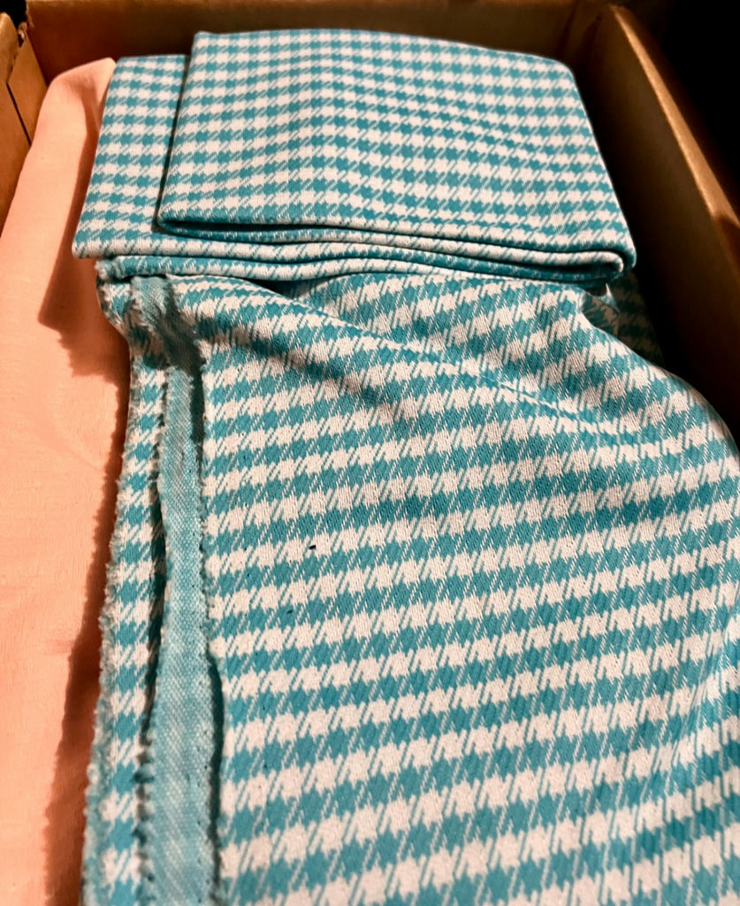 Vintage double knit fabrics and cotton textiles: solid, floral, polka dot, houndstooth - image 2 of 13