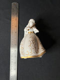 Vintage Department 56 gold-painted porelain cherubs, ceramic angel figurine, skark's tooth necklace - thumbnail 12 of 13